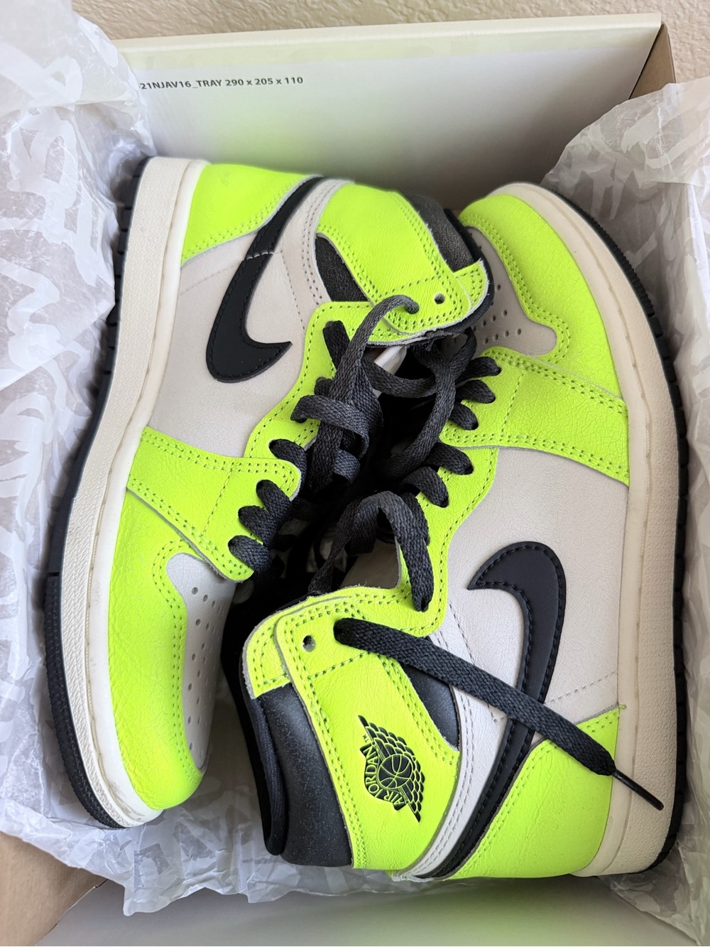 Nike High-Top Sneakers in Neon Yellow and Black